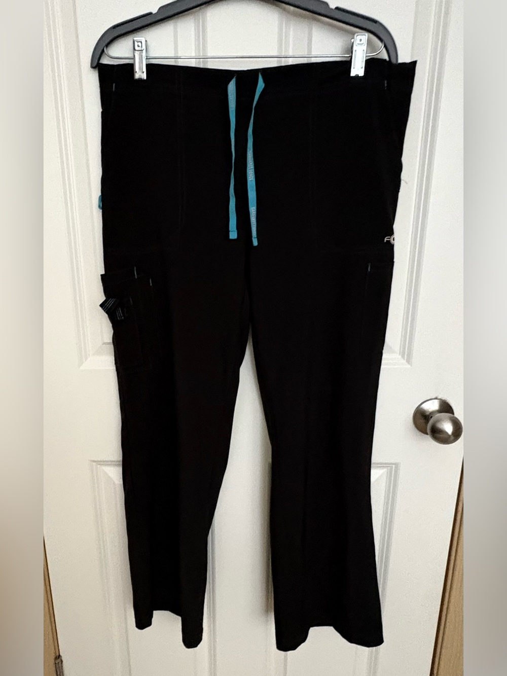 Carhartt Black Scrub Joggers with Teal Drawstring